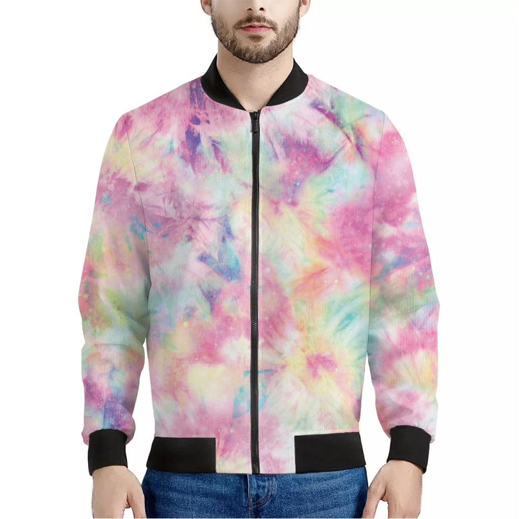 Pastel Tie Dye Print Men's Bomber Jacket