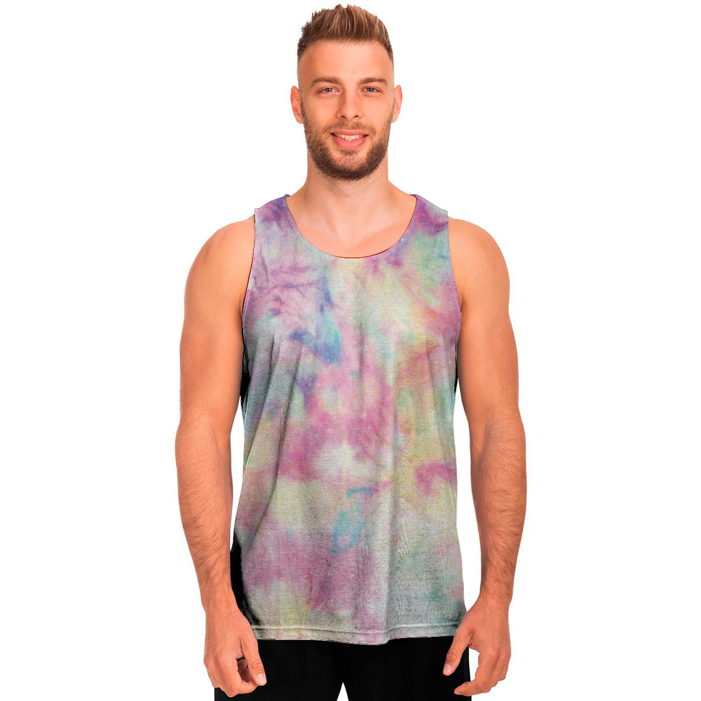 Pastel Tie Dye Print Men's Tank Top