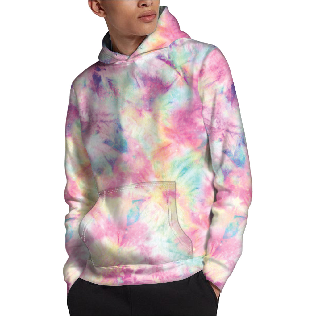 Pastel Tie Dye Print Pullover Hoodie