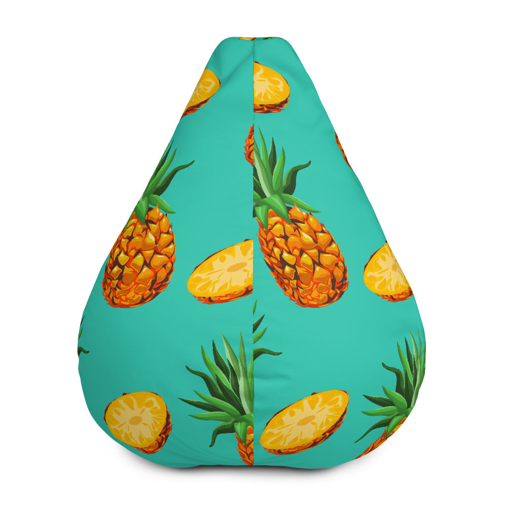 Pastel Turquoise Pineapple Pattern Print Bean Bag Cover