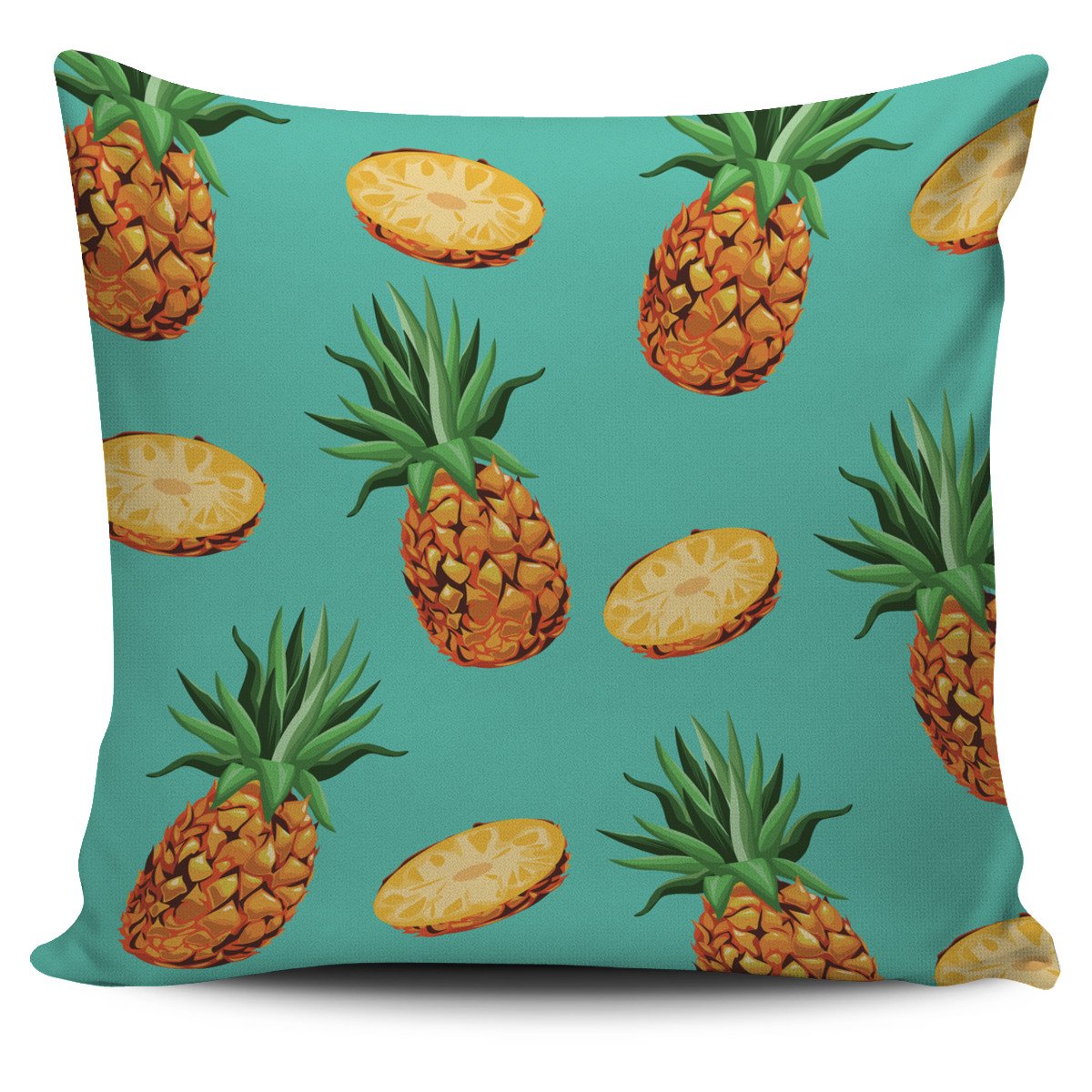 Pastel Turquoise Pineapple Pattern Print Pillow Cover