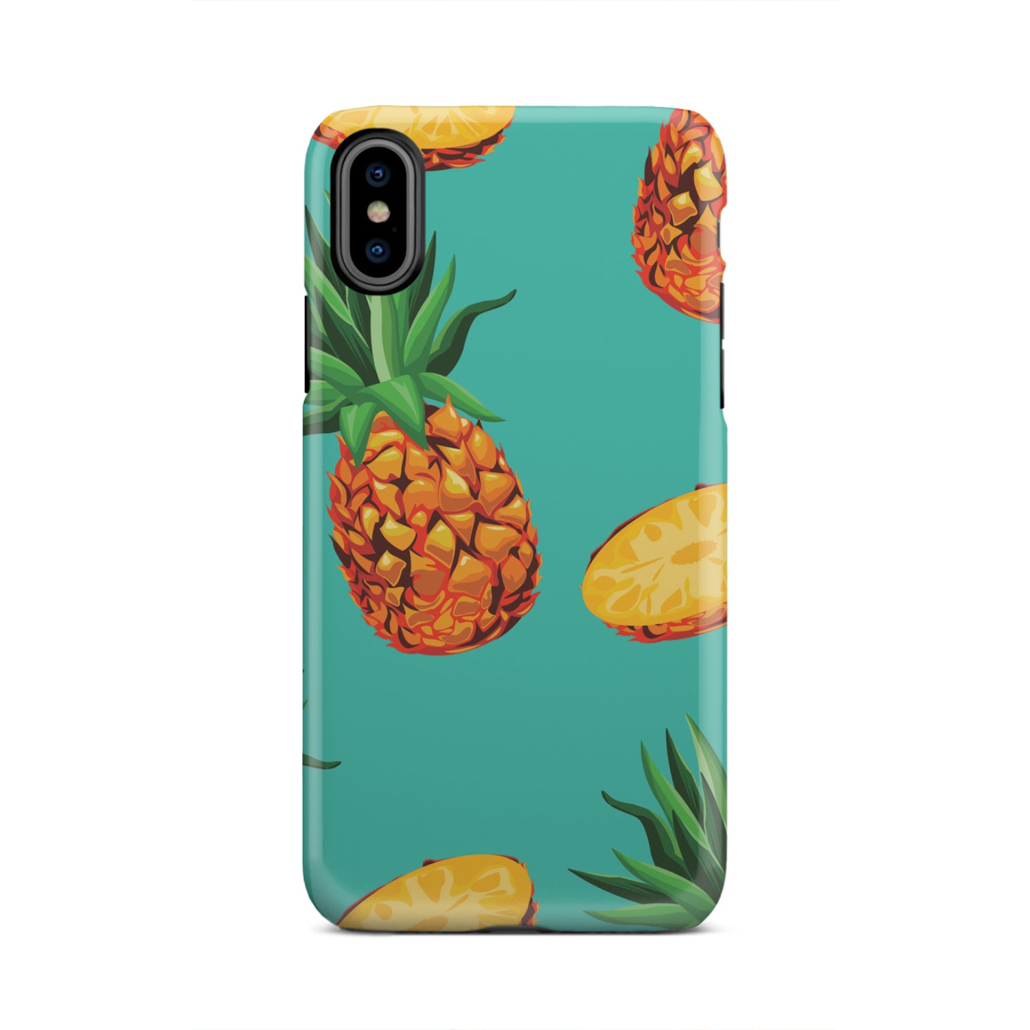 Pastel Turquoise Pineapple Pattern Print Tough Phone Case