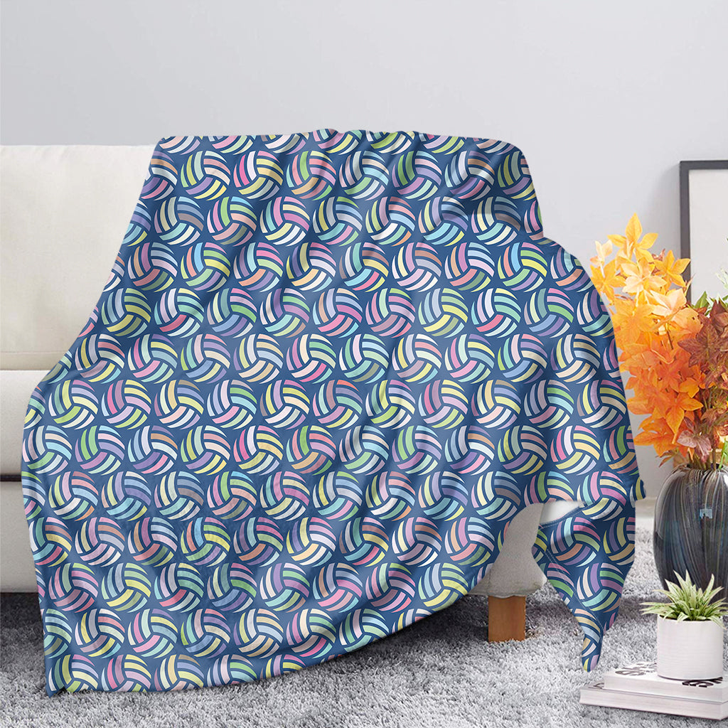 Pastel Volleyball Pattern Print Blanket