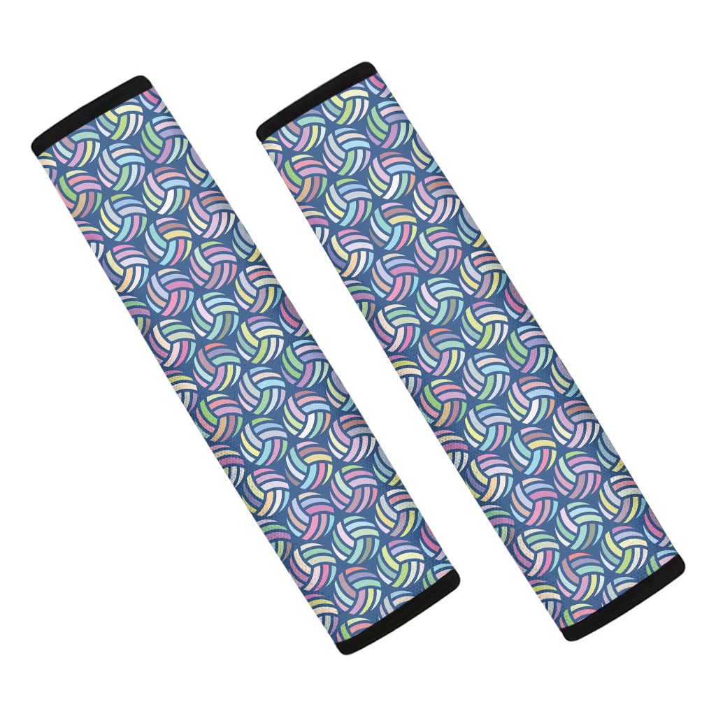 Pastel Volleyball Pattern Print Car Seat Belt Covers