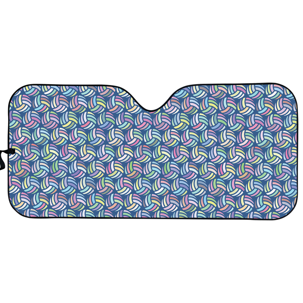 Pastel Volleyball Pattern Print Car Sun Shade