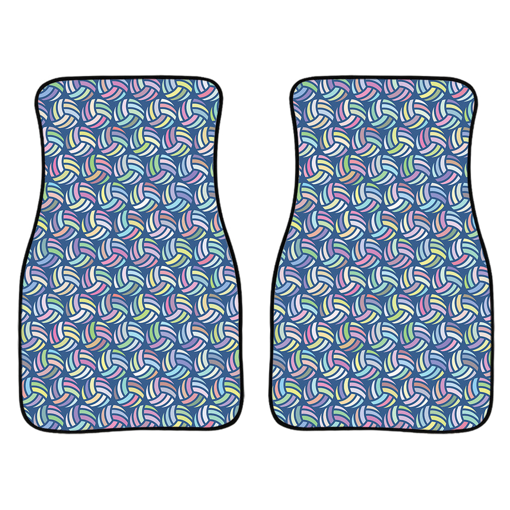 Pastel Volleyball Pattern Print Front Car Floor Mats