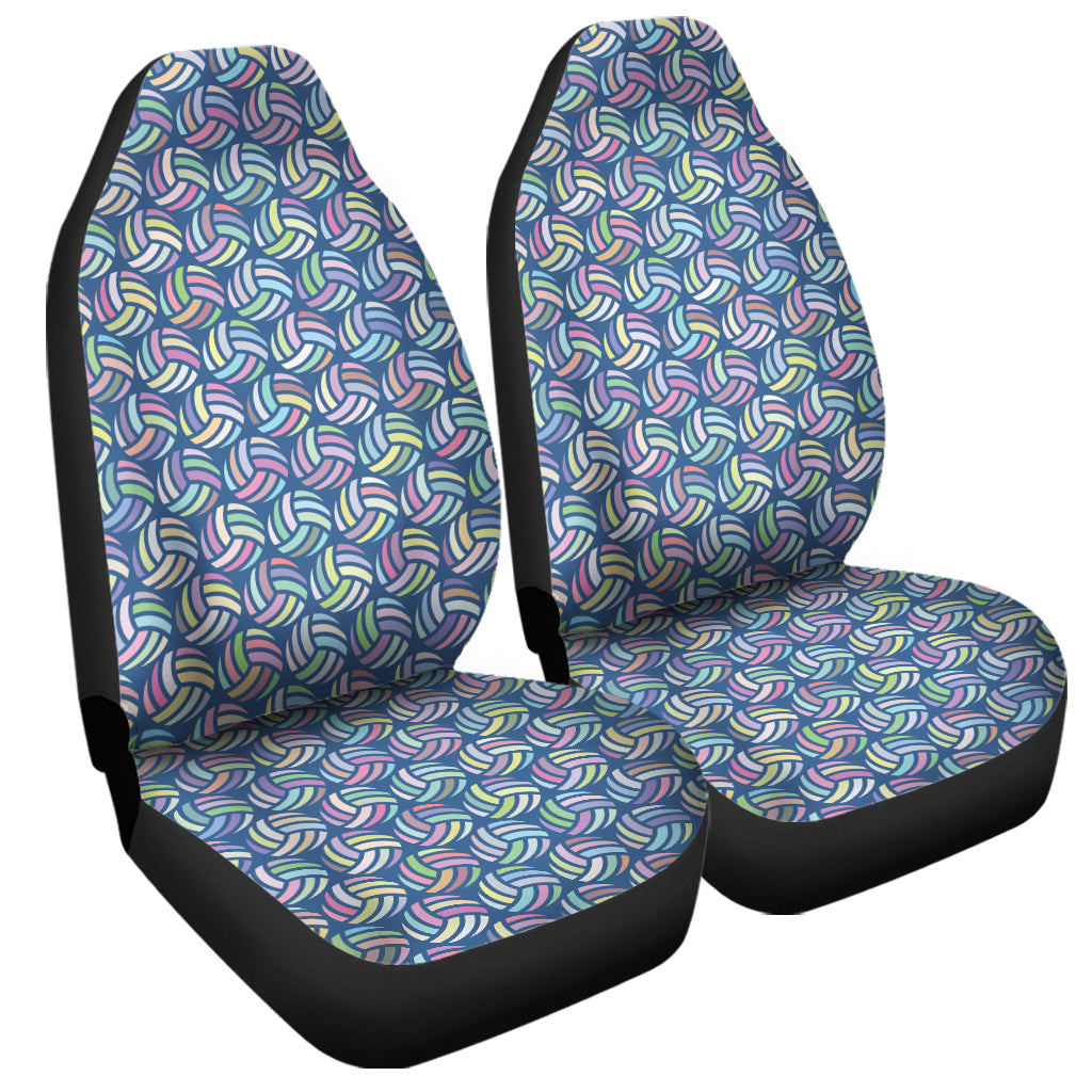 Pastel Volleyball Pattern Print Universal Fit Car Seat Covers