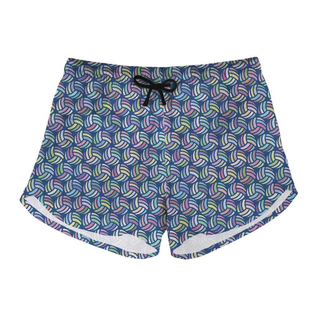 Pastel Volleyball Pattern Print Women's Shorts