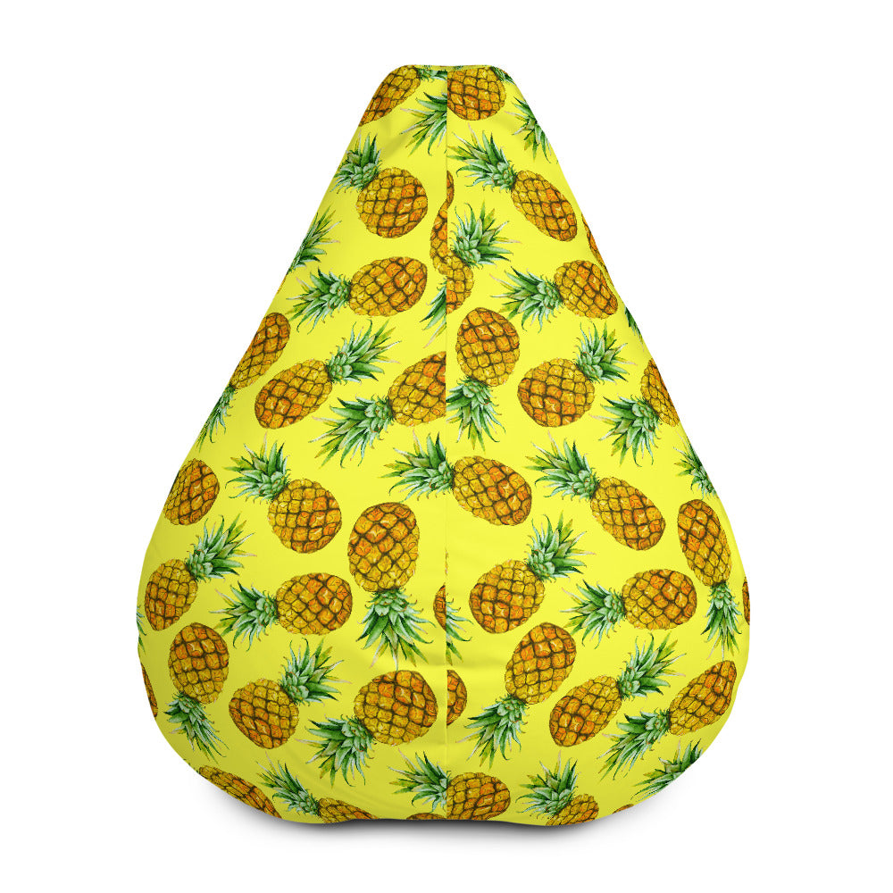 Pastel Yellow Pineapple Pattern Print Bean Bag Cover