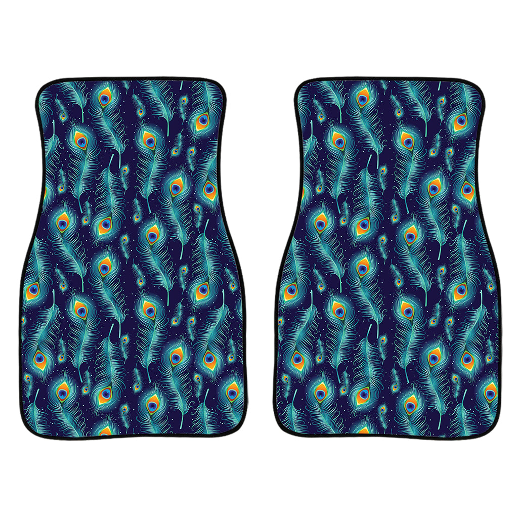 Peacock Feather Pattern Print Front Car Floor Mats