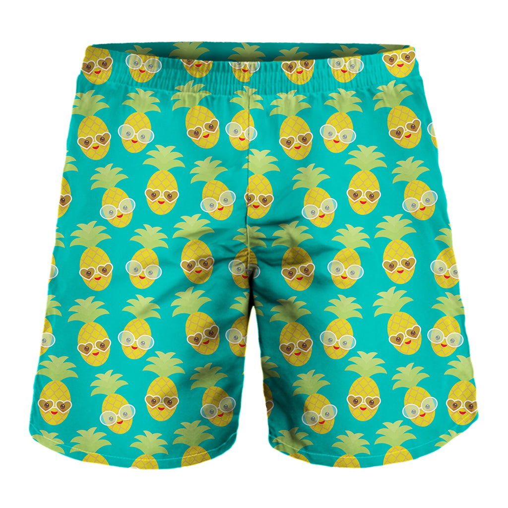 Pineapple Emoji Pattern Print Men's Shorts