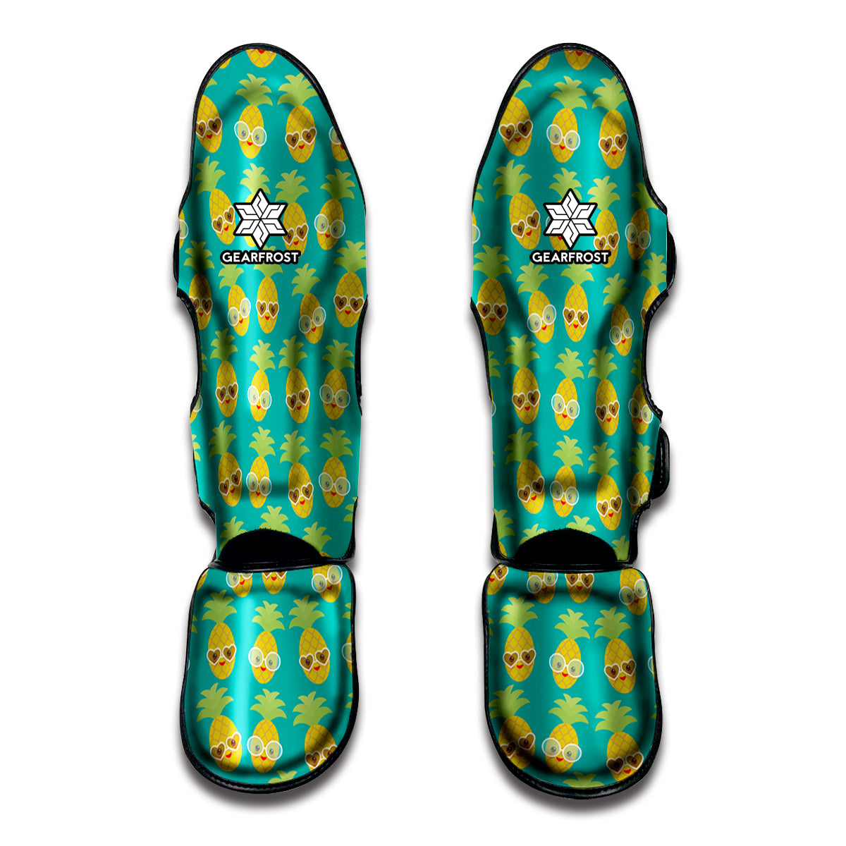 Pineapple Emoji Pattern Print Muay Thai Shin Guards