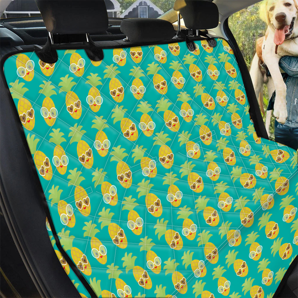 Pineapple Emoji Pattern Print Pet Car Back Seat Cover