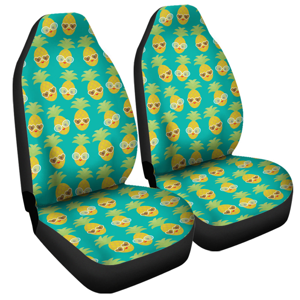 Pineapple Emoji Pattern Print Universal Fit Car Seat Covers