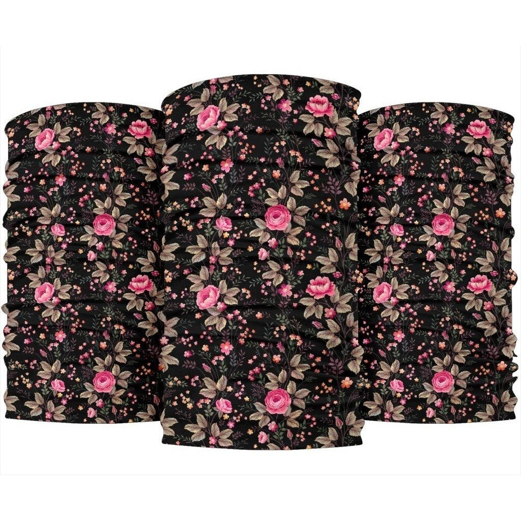 Pink Floral Flower Pattern Print 3-Pack Bandanas