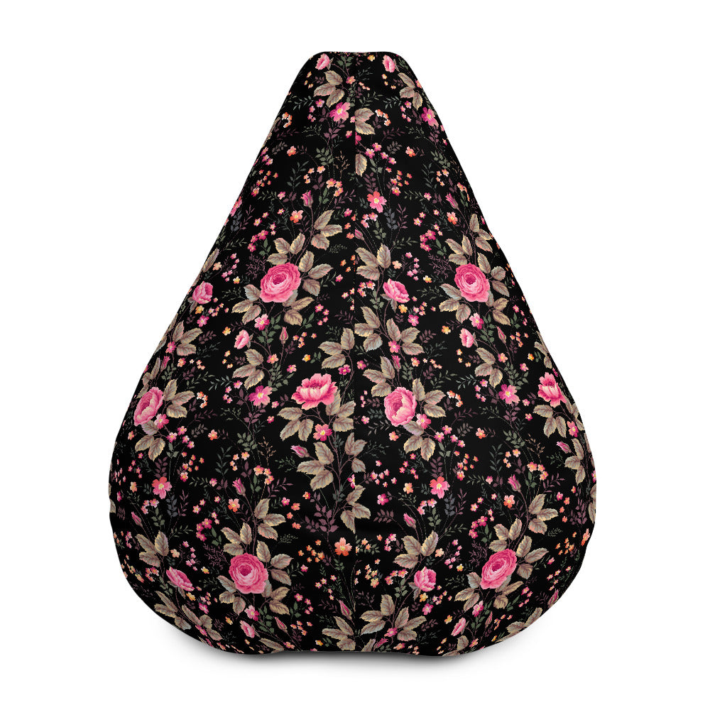 Pink Floral Flower Pattern Print Bean Bag Cover