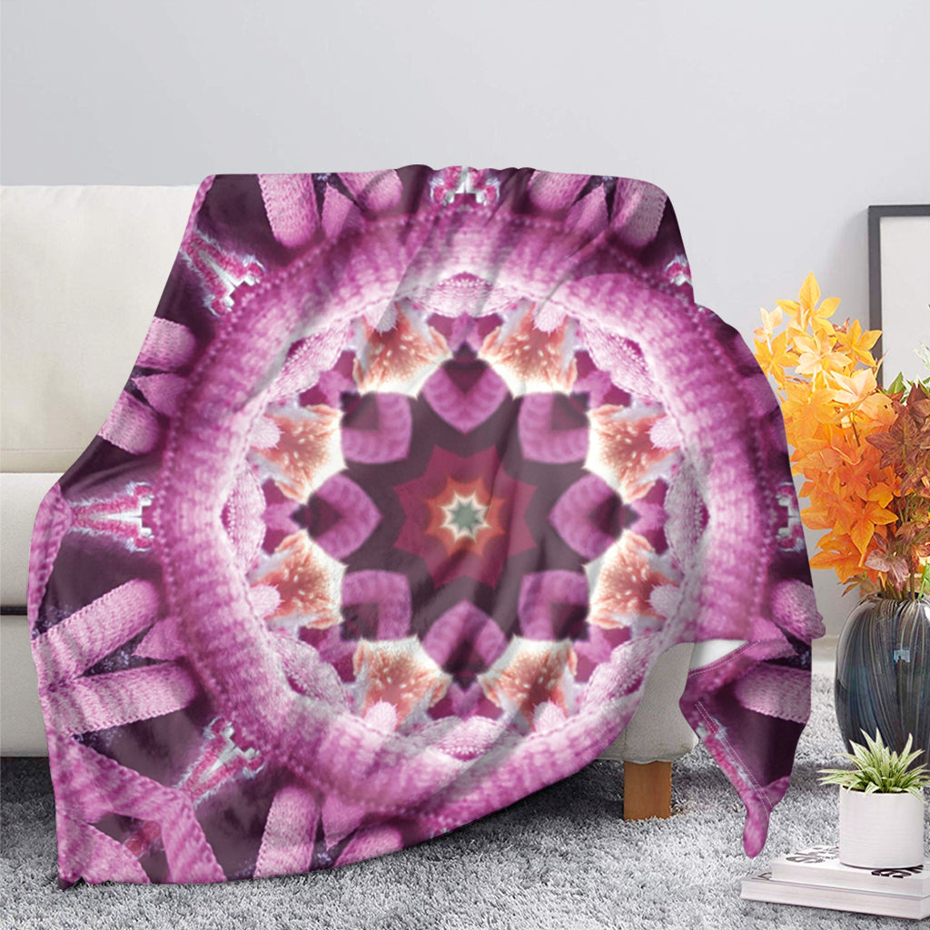 Pink Kaleidoscope Print Blanket