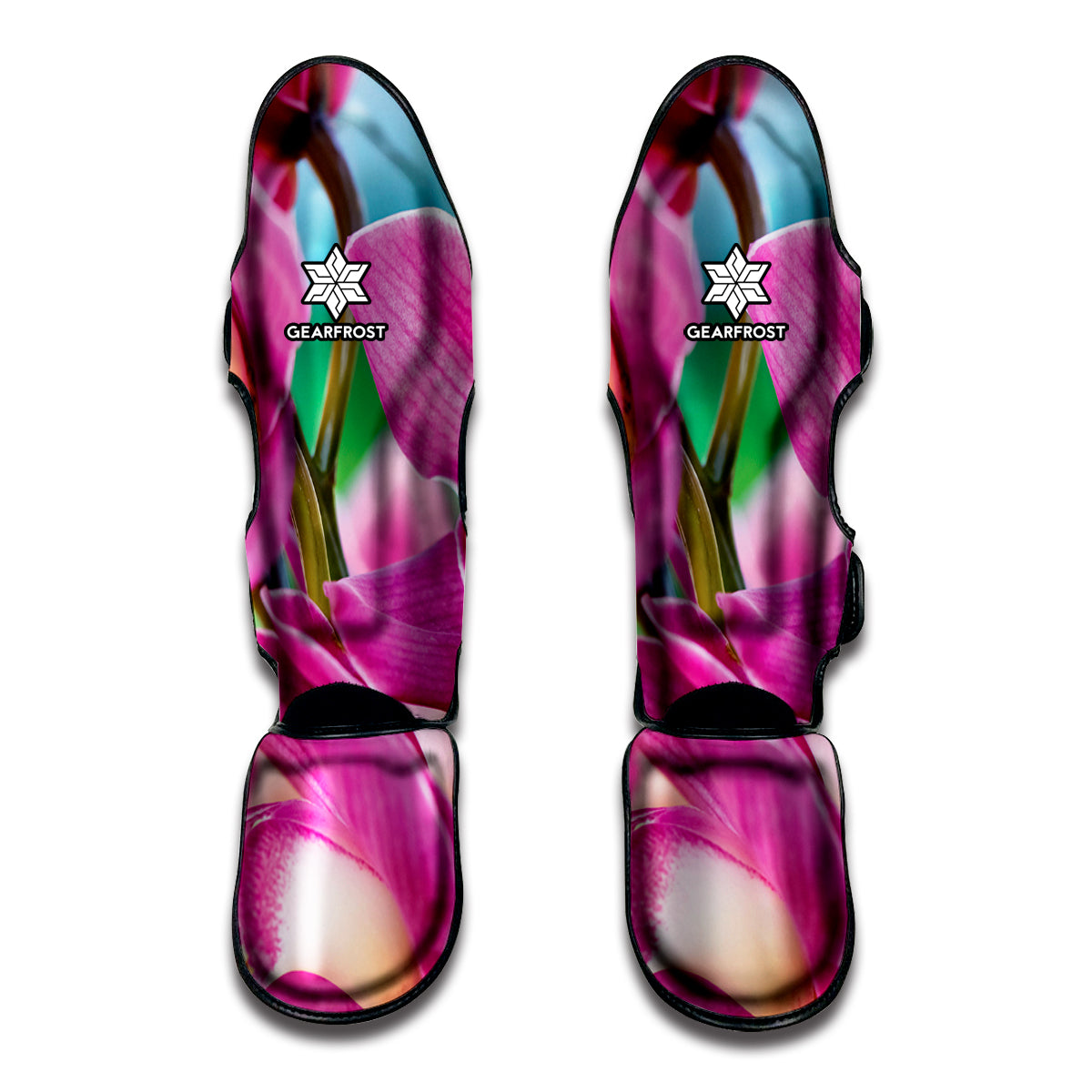 Pink Orchid Flower Print Muay Thai Shin Guards