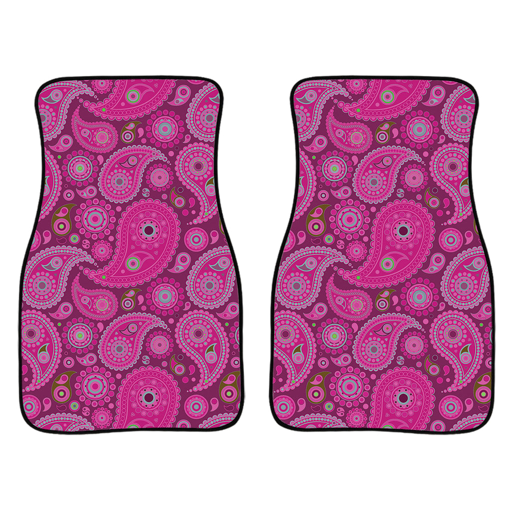 Pink Paisley Pattern Print Front Car Floor Mats