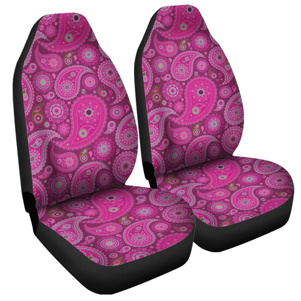 Pink Paisley Pattern Print Universal Fit Car Seat Covers