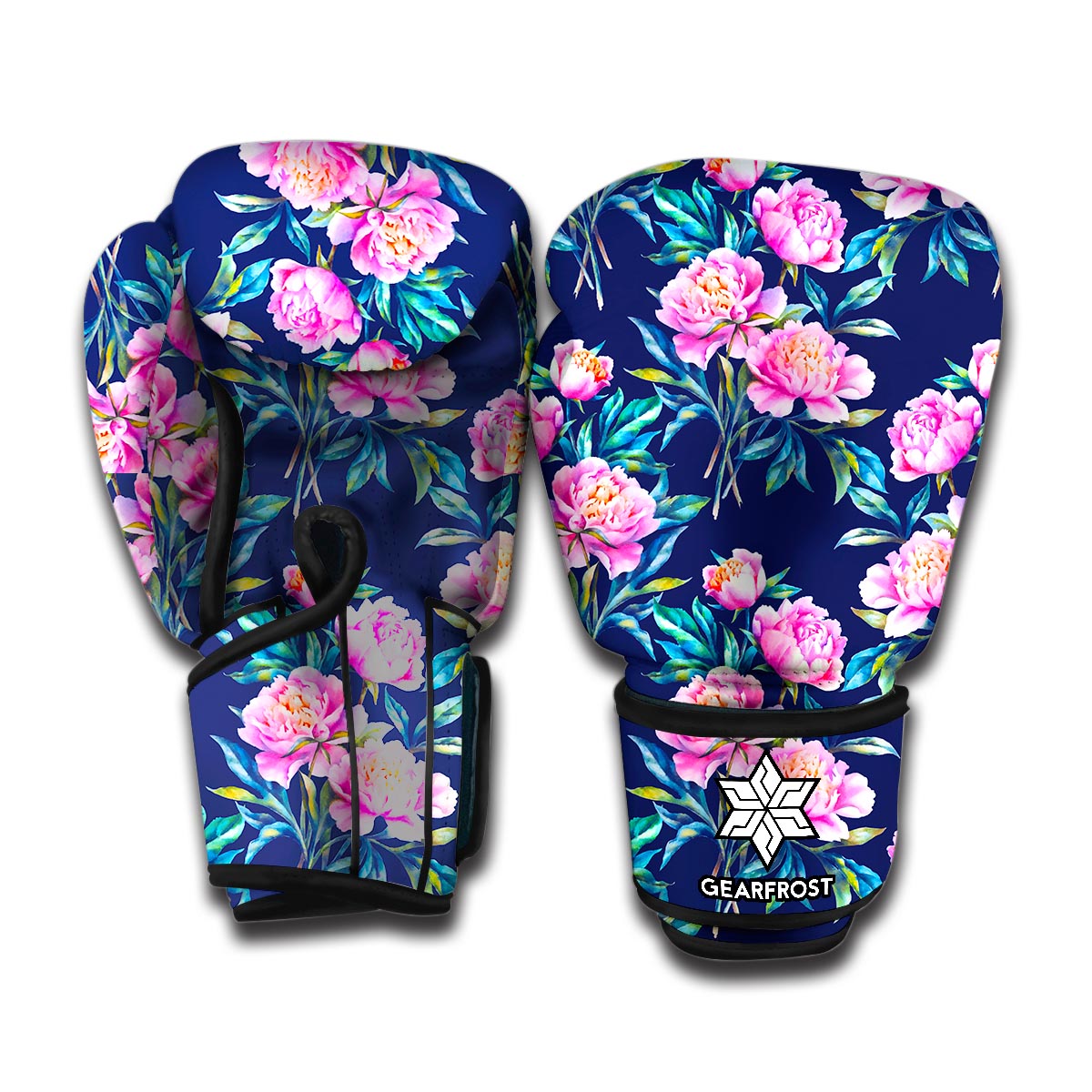 Pink Peony Floral Flower Pattern Print Boxing Gloves