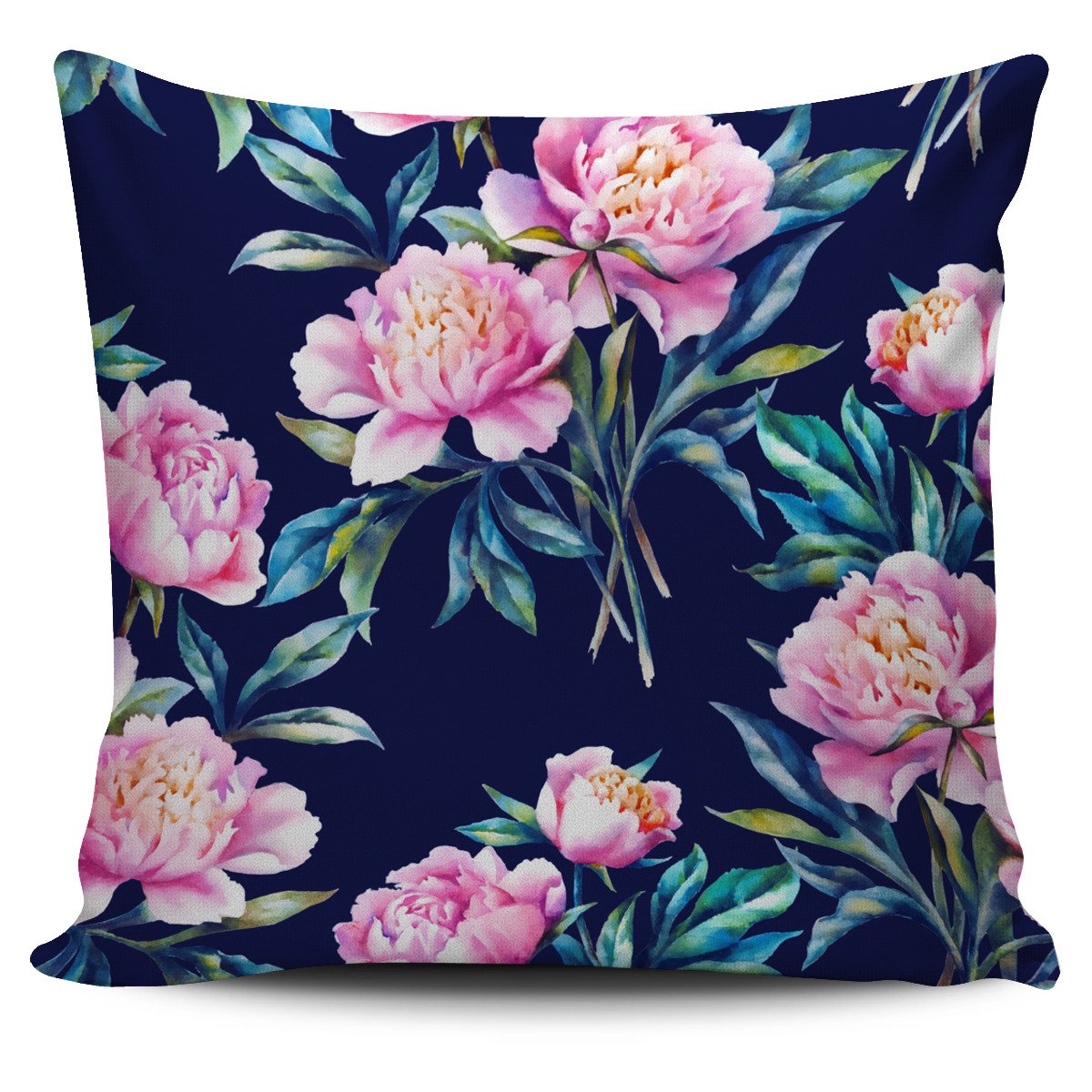 Pink Peony Floral Flower Pattern Print Pillow Cover