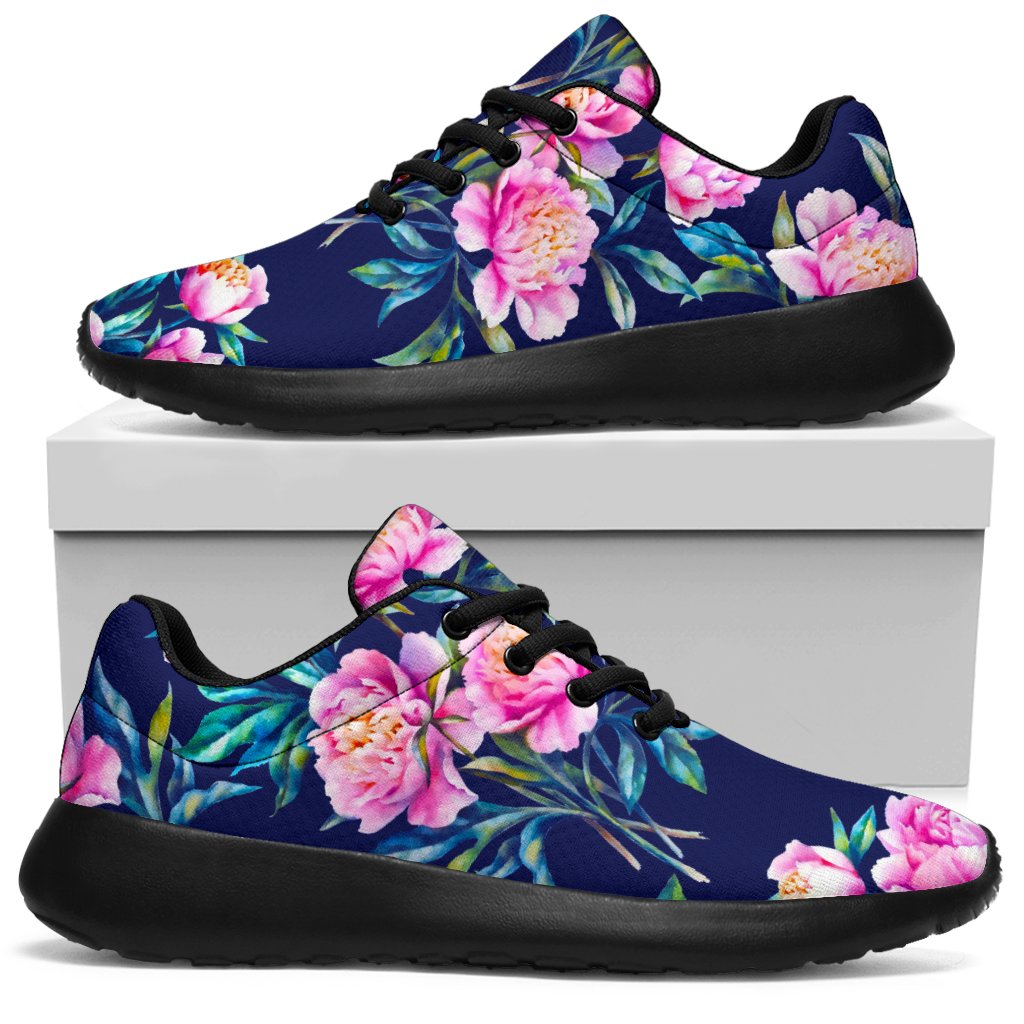 Pink Peony Floral Flower Pattern Print Sport Sneakers