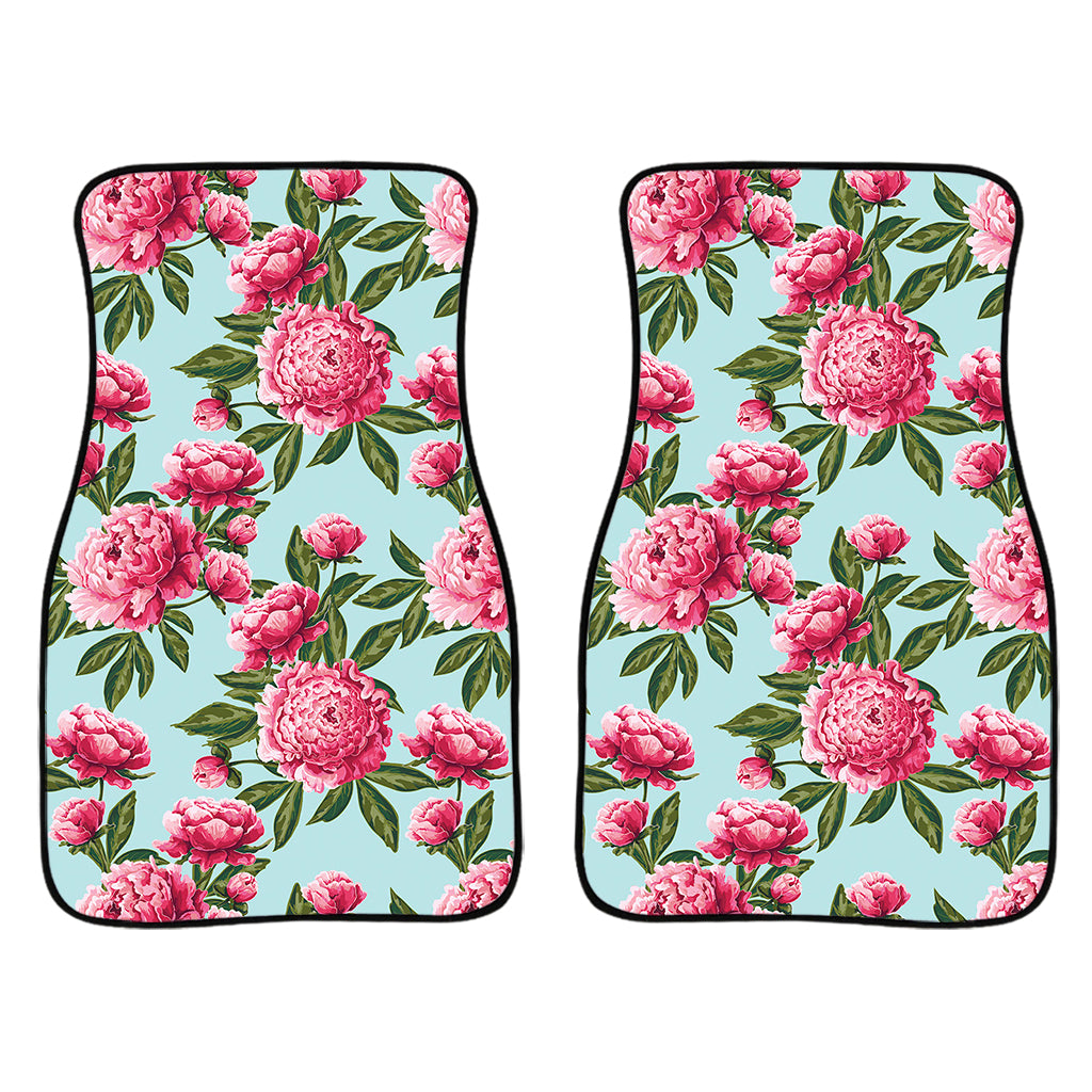 Pink Peony Pattern Print Front Car Floor Mats