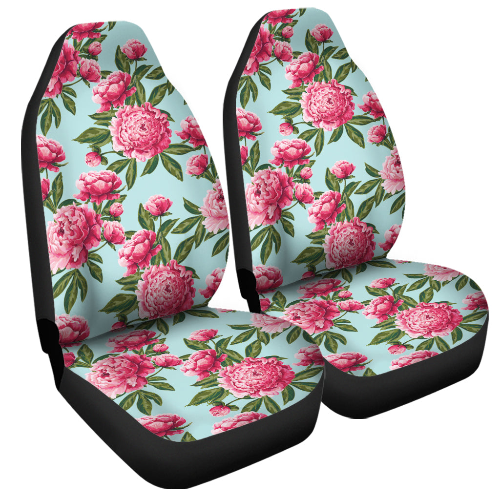 Pink Peony Pattern Print Universal Fit Car Seat Covers