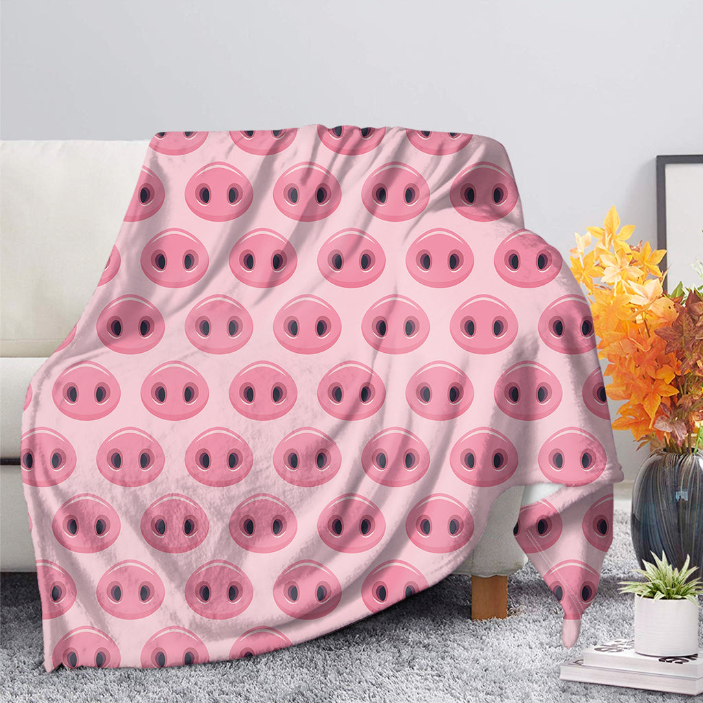 Pink Pig Nose Pattern Print Blanket