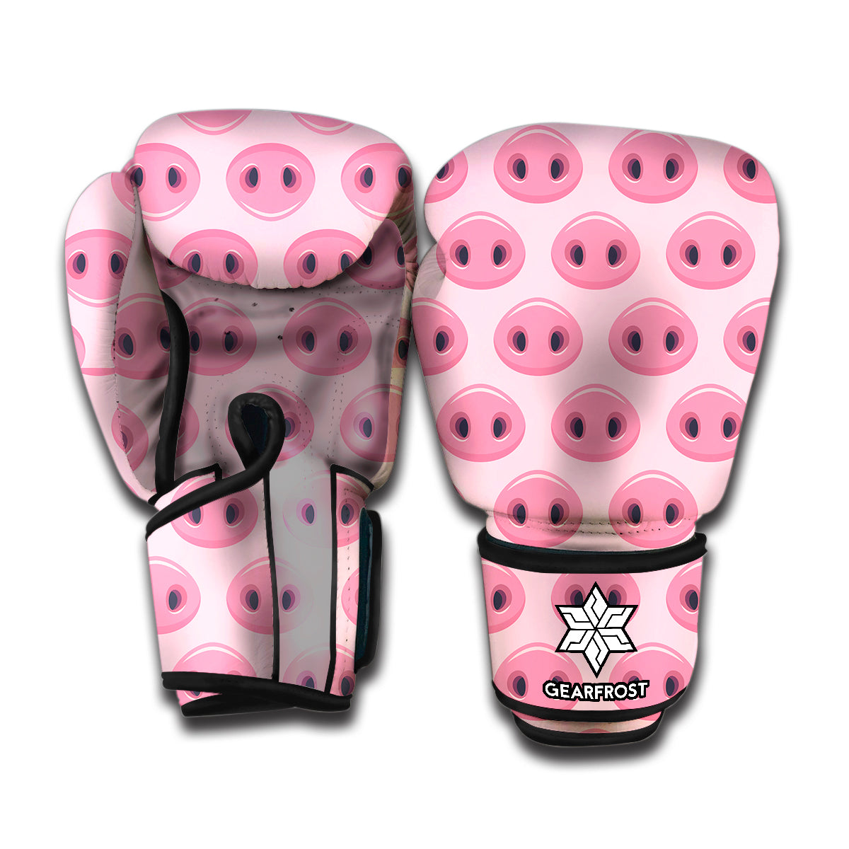 Pink Pig Nose Pattern Print Boxing Gloves