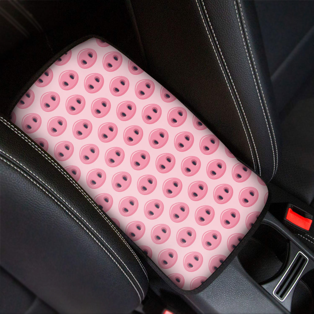 Pink Pig Nose Pattern Print Car Center Console Cover