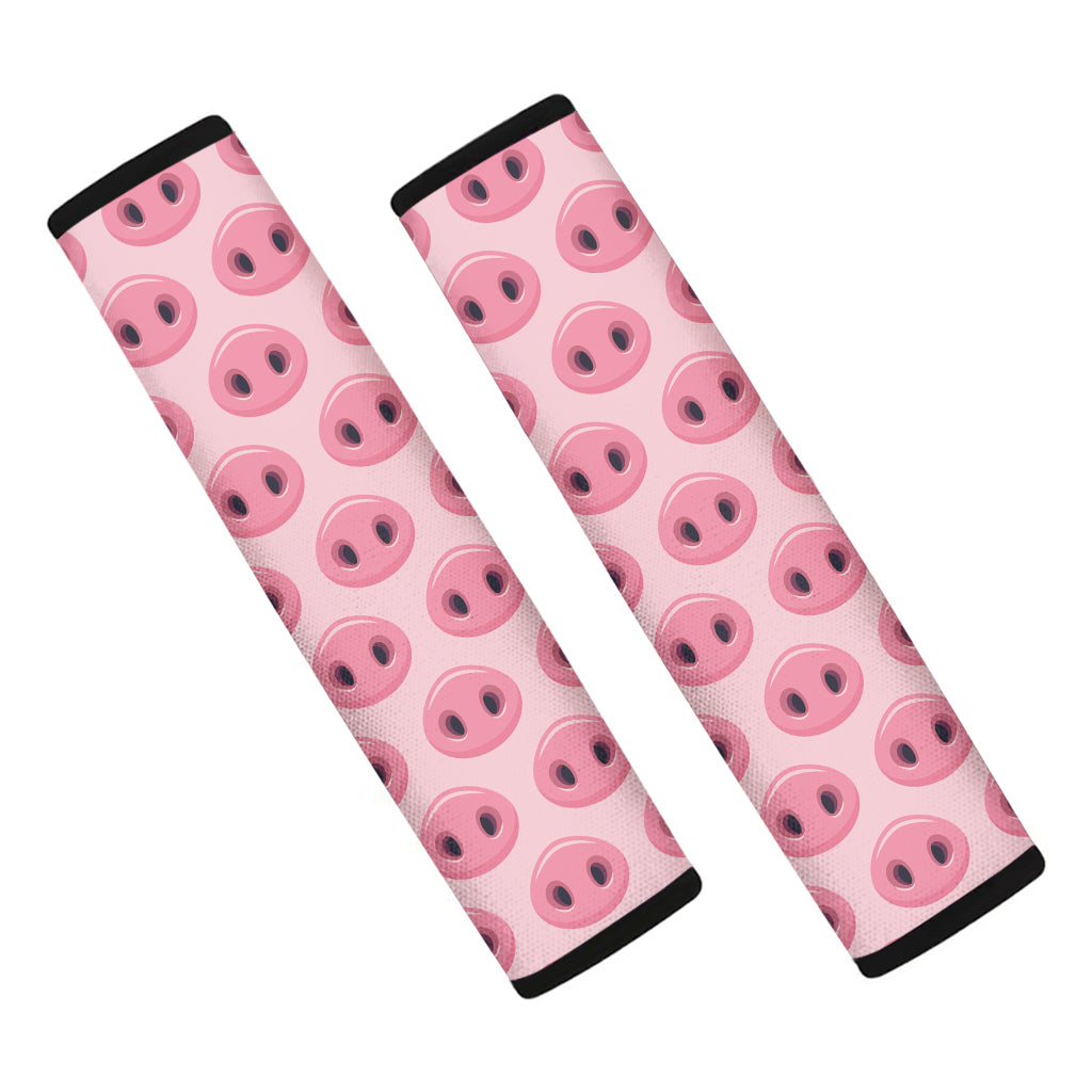 Pink Pig Nose Pattern Print Car Seat Belt Covers