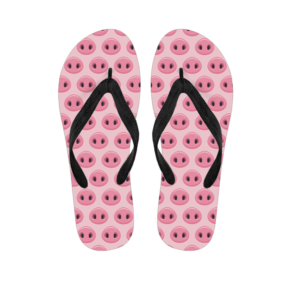 Pink Pig Nose Pattern Print Flip Flops