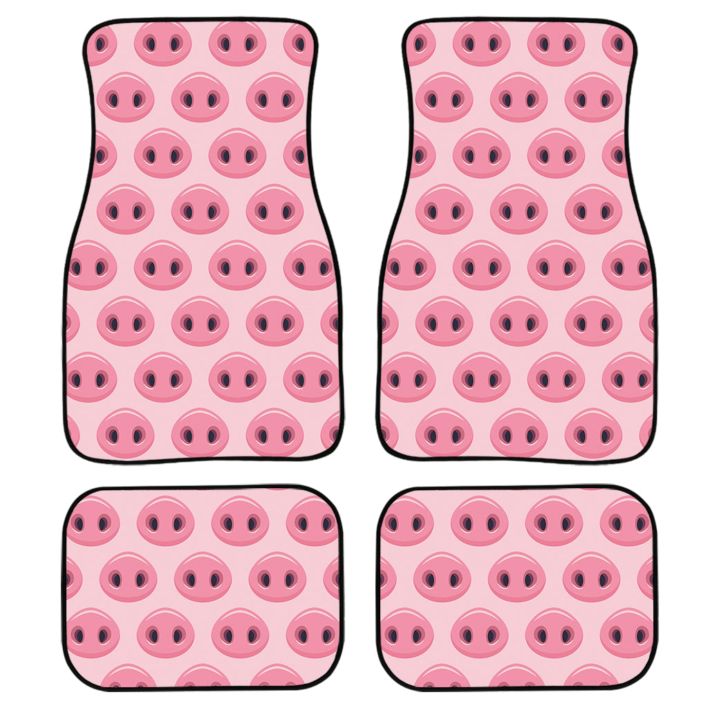 Pink Pig Nose Pattern Print Front and Back Car Floor Mats