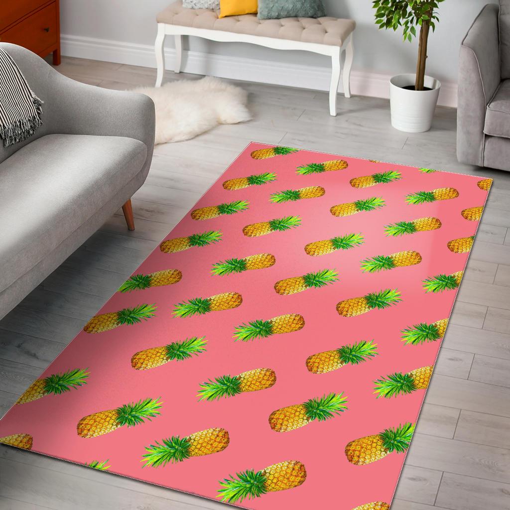 Pink Pineapple Pattern Print Area Rug