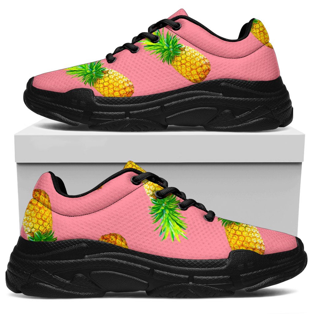 Pink Pineapple Pattern Print Chunky Sneakers