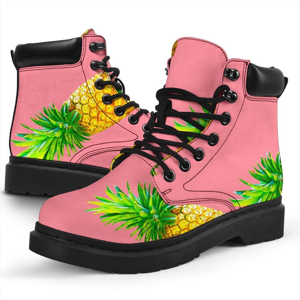 Pink Pineapple Pattern Print Classic Boots