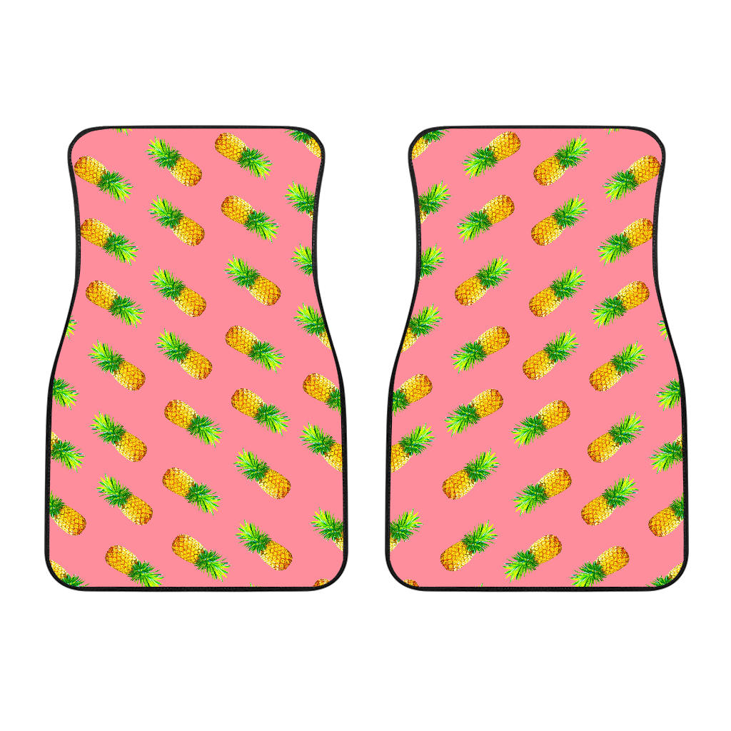 Pink Pineapple Pattern Print Front Car Floor Mats