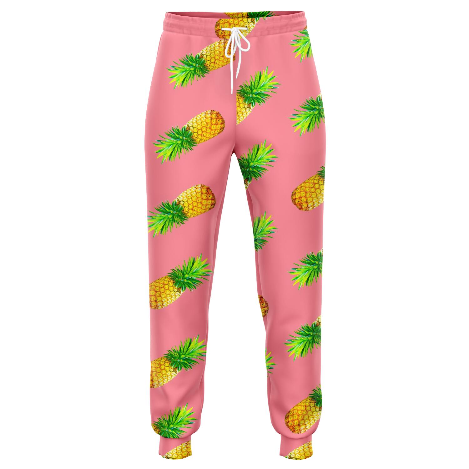 Pink Pineapple Pattern Print Jogger Pants