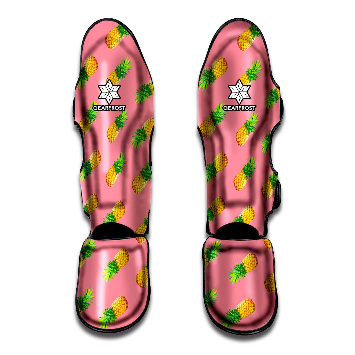 Pink Pineapple Pattern Print Muay Thai Shin Guards