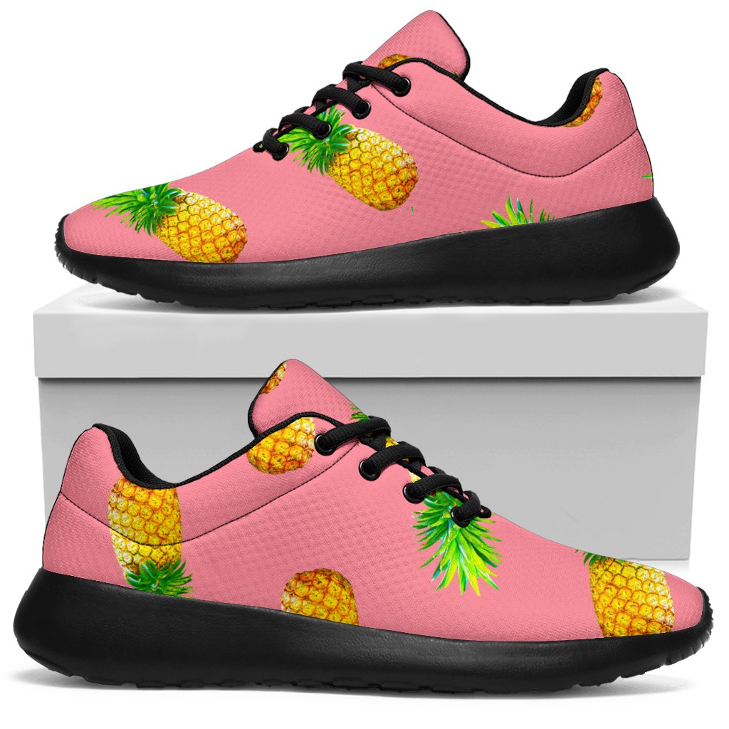 Pink Pineapple Pattern Print Sport Sneakers