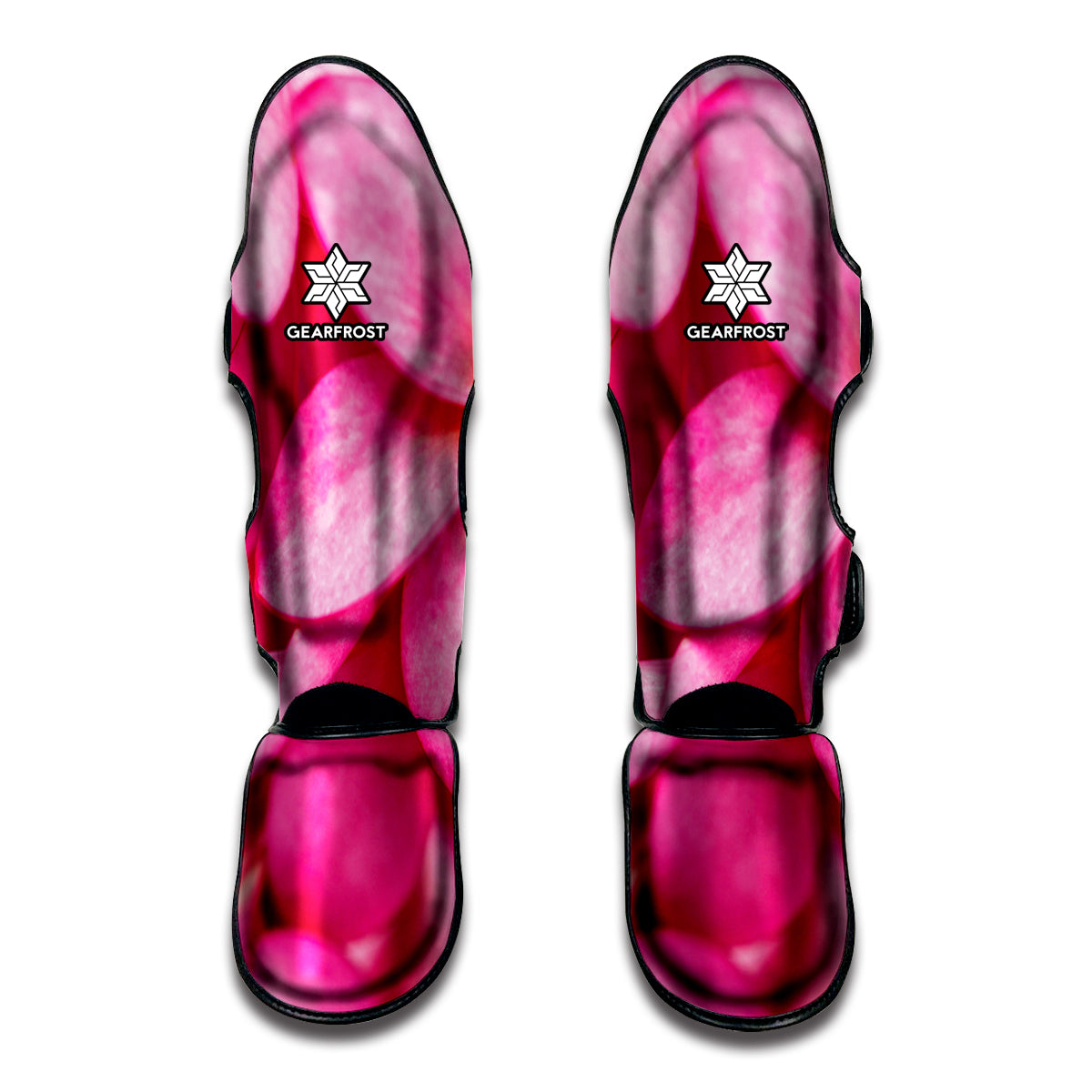 Pink Plumeria Flower Print Muay Thai Shin Guards