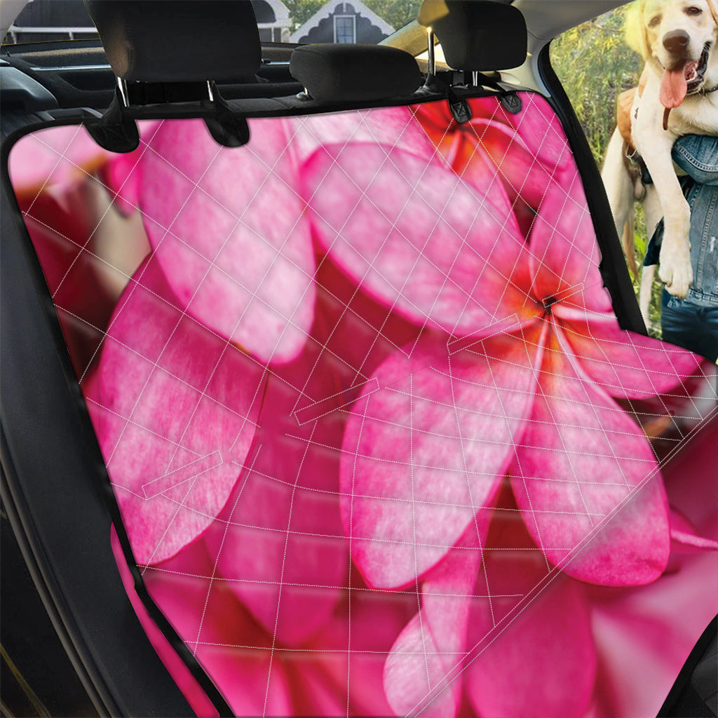 Pink Plumeria Flower Print Pet Car Back Seat Cover