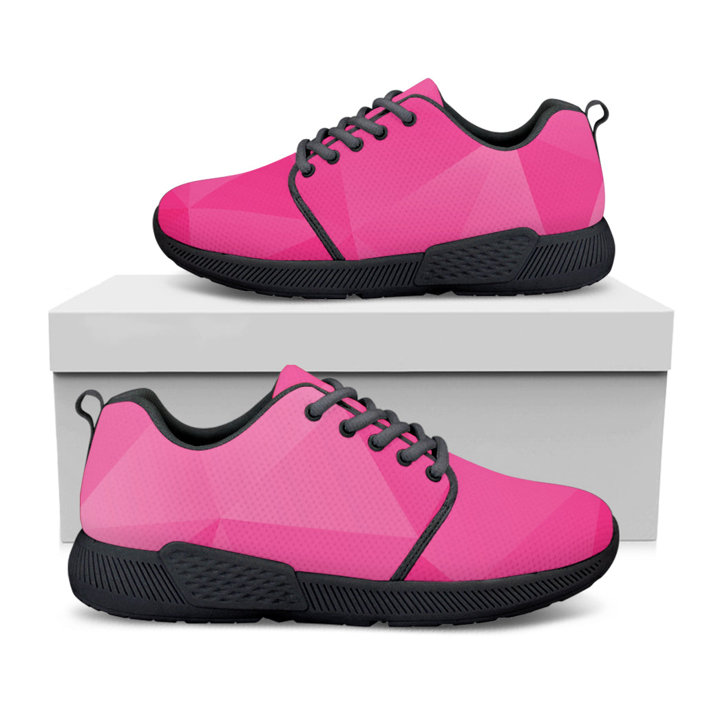 Pink Polygonal Geometric Print Black Athletic Shoes