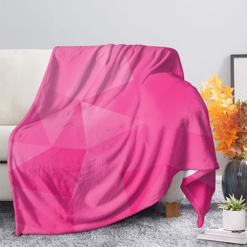 Pink Polygonal Geometric Print Blanket