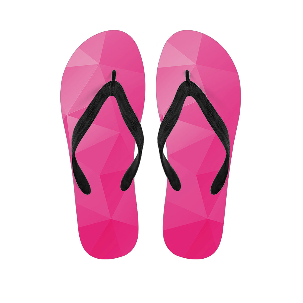 Pink Polygonal Geometric Print Flip Flops