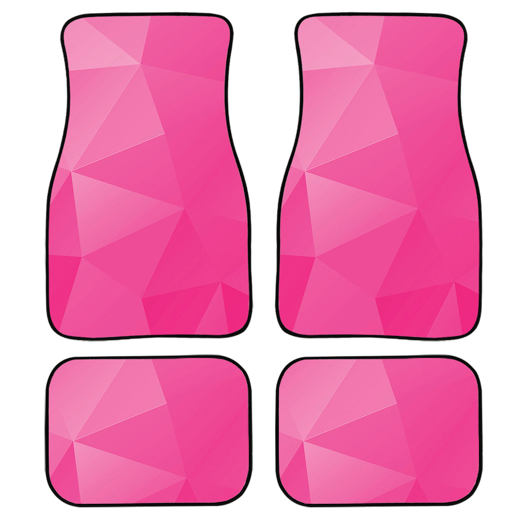 Pink Polygonal Geometric Print Front and Back Car Floor Mats