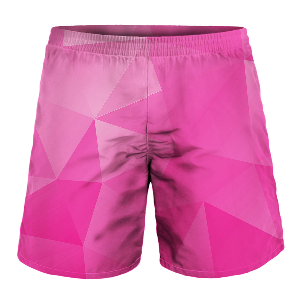 Pink Polygonal Geometric Print Men's Shorts