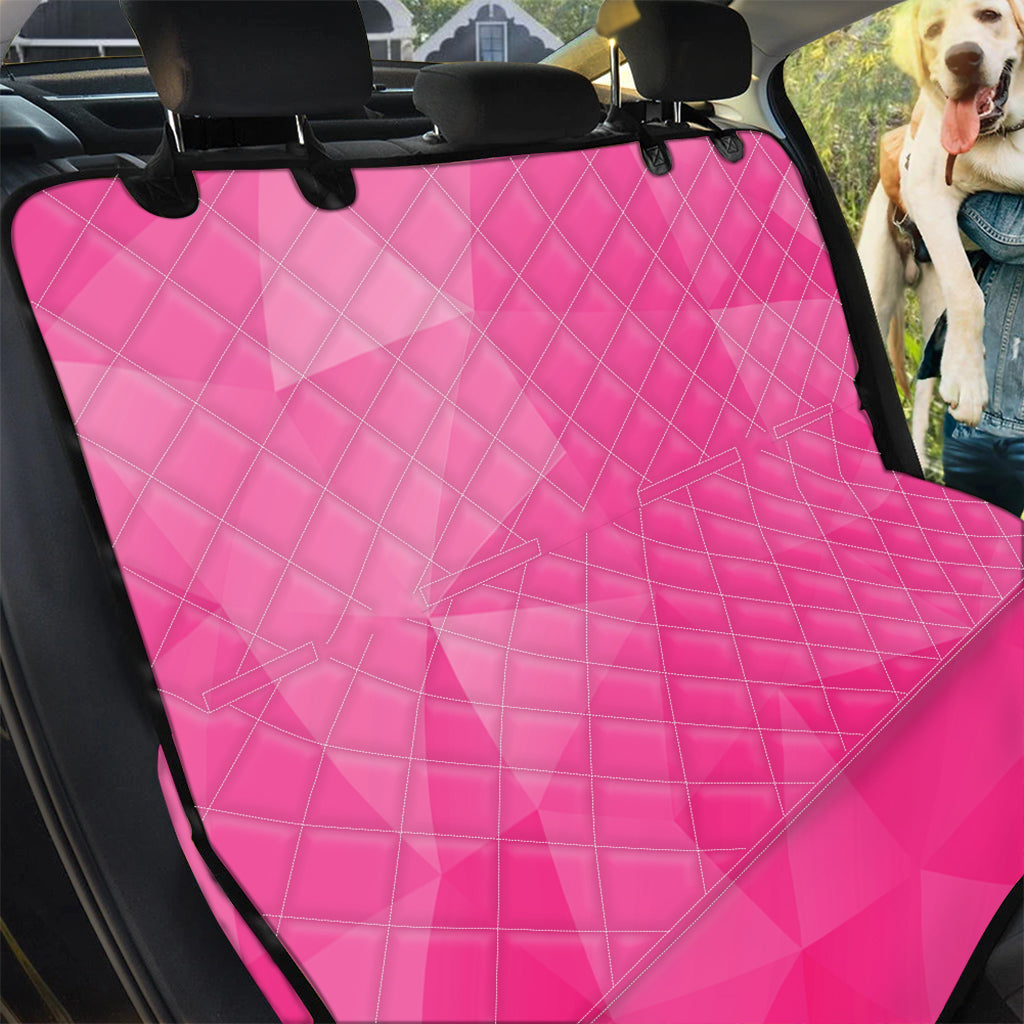 Pink Polygonal Geometric Print Pet Car Back Seat Cover